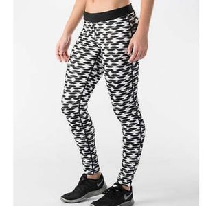 Nike Relay Training Running Leggings Medium Dri-Fit Black/White